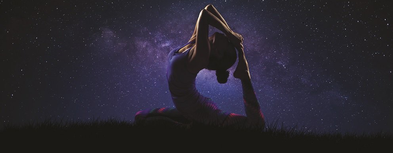 Yoga practice outdoors